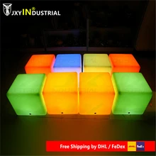D40cmPE Material Rechargeable 16 color LED Square Cube Seat Chair Stool Waterproof LED table light cube chair Free Shipping 30cm led light cube lumineux led rechargeable cube illuminated cube chair free shipping
