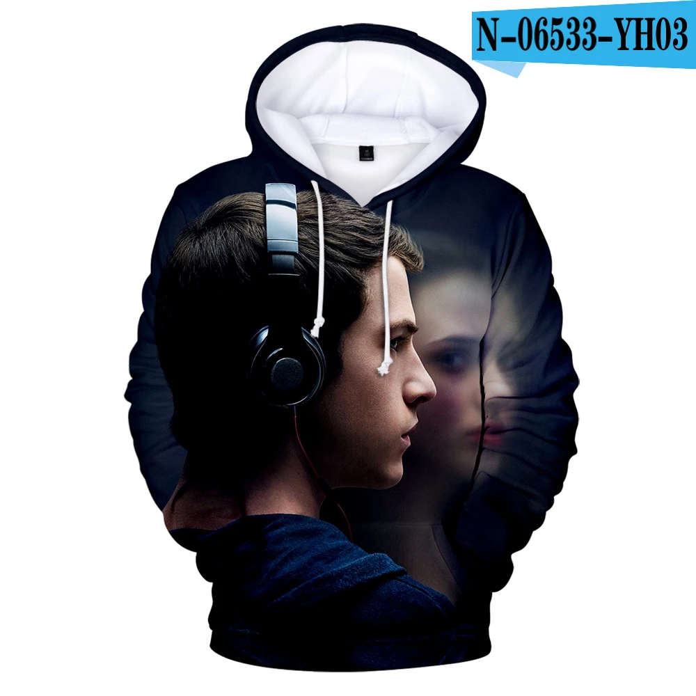 13 Reasons Why 3D New Kpop Korean Casual Long Sleeve Fashion Soft Hoodies Sweatshirts 2 - Цвет: Бежевый