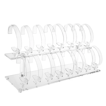 

1 Set 2-Tier Fashion Clear Acrylic Wrist Watch Bracelet Display Rack Stand Holder