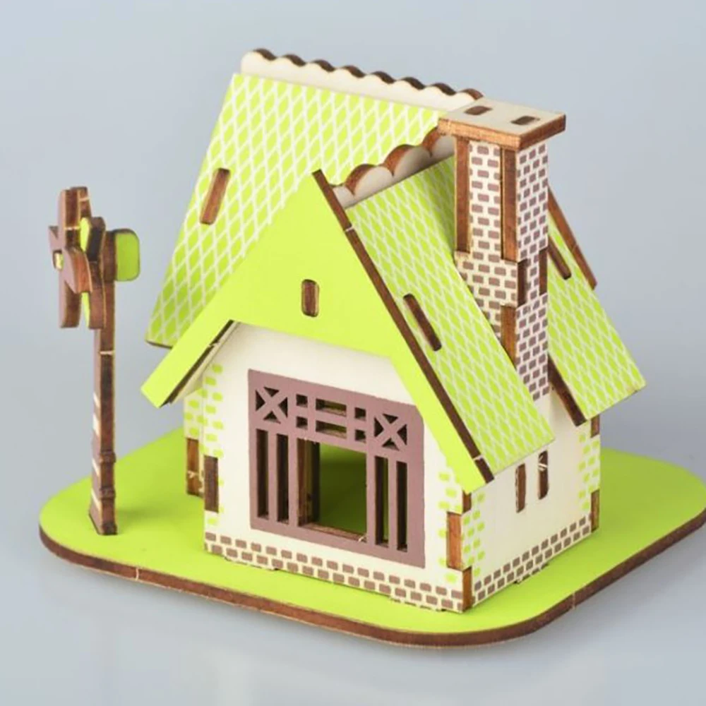Lychee Life 3D деревянная модель-головоломка зеленая модель кабины DIY детские деревянные наборы для рукоделия украшение стола для дома