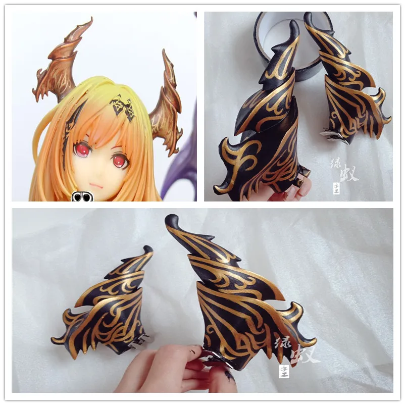 

1 Pair Game Rage of Bahamut Virgin Soul GENESIS Cosplay Dark Angel Horns Head Clip Headwear Hairwear Cosplay Props Halloween