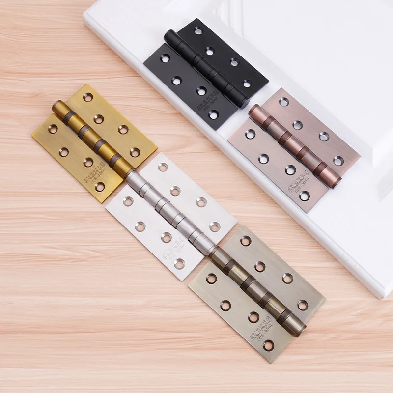 Stainless Steel Mute Flat Hinge Door Loose-Leaf 4 Inch Hinge Home Decoration Door And Window Folding Accessories 1PC