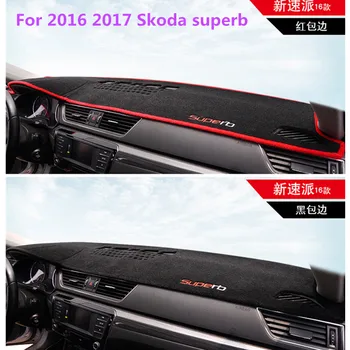 

Car Dashboard Cover Mats Avoid Light Pad Instrument Platform Desk Carpets For 2016 2017 Skoda superb Auto Accessories