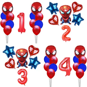 

spiderman balloons kids boy super hero birthday number spiderman party decorations happy birthday spider mask printed balloons