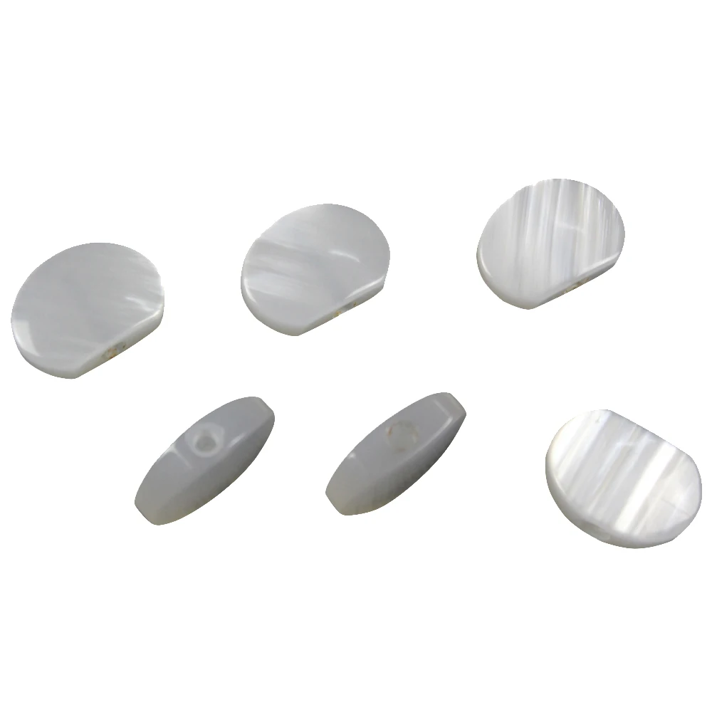 6pcs Universal Acrylic White Guitar Tuner Machine Head Oval Buttons Replacement