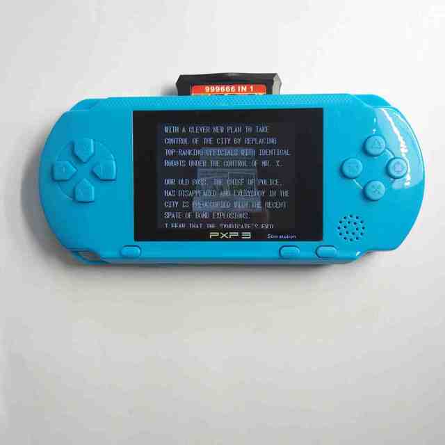 Portable 16 Bit Retro PXP3 Slim Station Video Games Player Handheld Game Console with 2 Game Card built-in 150 Classic Games