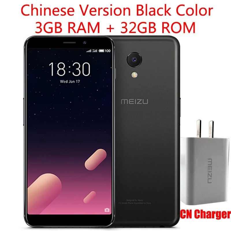 CN Black 3GB 32GB Meizu M6s, глобальная прошивка, 4G LTE, 3 ГБ, 32 ГБ/64 ГБ, Exynos 7872, Hexa Core, 5,7 дюймов, HD ips, полный экран, отпечаток пальца, сотовый телефон - Цвет: CN Black 3GB 32GB