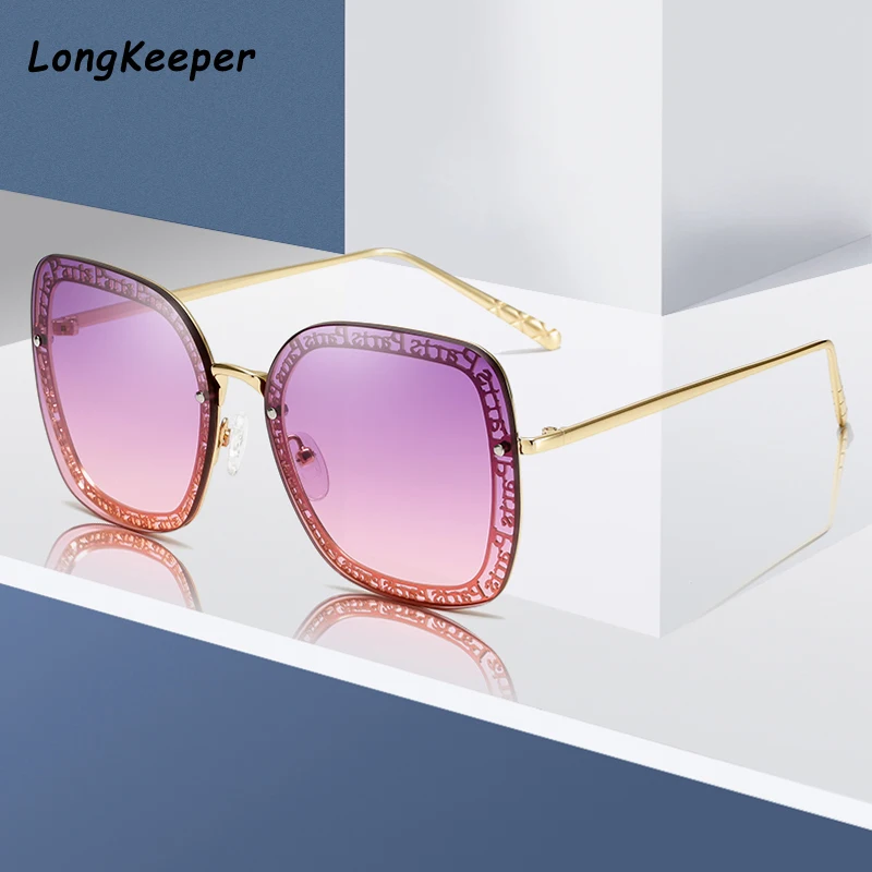 

2020 New Paris Letter hollow Ladies Square Sunglasses Luxury Brand Fashion Metal Sunglasses Gradient Lens Shades Gafas De Sol