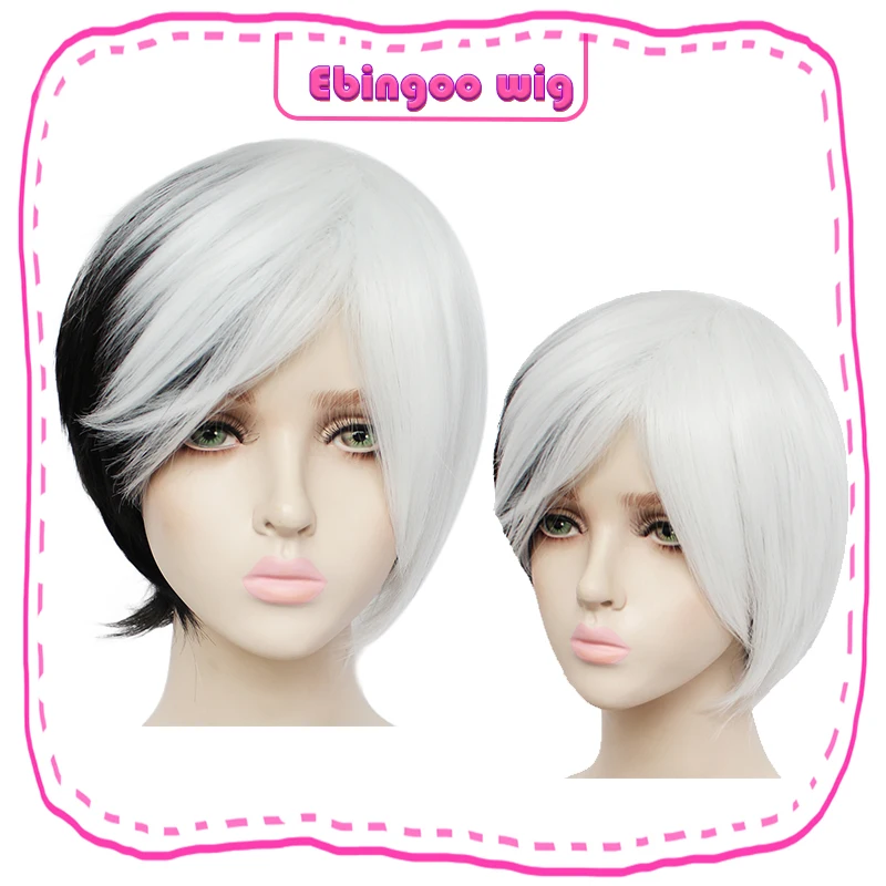 Cruella Deville wig Ebingoo Мерида парик Оранжевый парик Тинкер Белл Принцесса Белль Ариэль парик Рапунцель коричневый красный блонд длинный Синтетический Косплей женский парик - Цвет: Cruella Deville wig