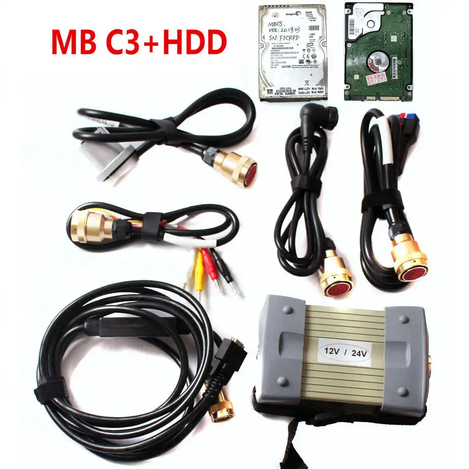 Диагностический MB star C3/C4 мультиплексор тестер полный чип с HDD такой же, как для mer-cedes/ben-z автомобилей - Цвет: C3 with HDD