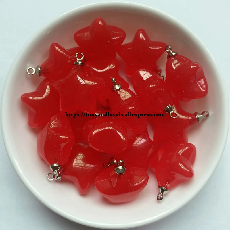 (1 lot = 10pcs )Star Shape Candys Color Acrylic Small Pendant Size 18mm 7 Colors For Jewelry Making DIY