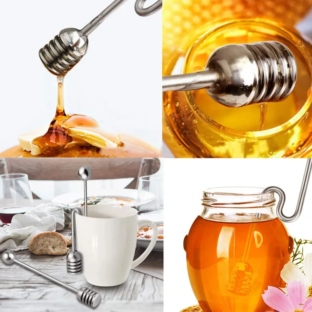 Rozsdamentes Acél Kreatív Mézes Kanál Keverék Desszert Bot Konyha Szerszám Kellékek - Image 6