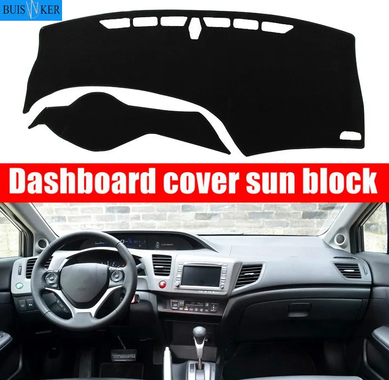 

Auto Dashboard Mat Cover Dashmat Pad Sun Shade Instrument Carpet Car Styling For Honda Civic 9th 2012 2013 2014 2015 Accessories
