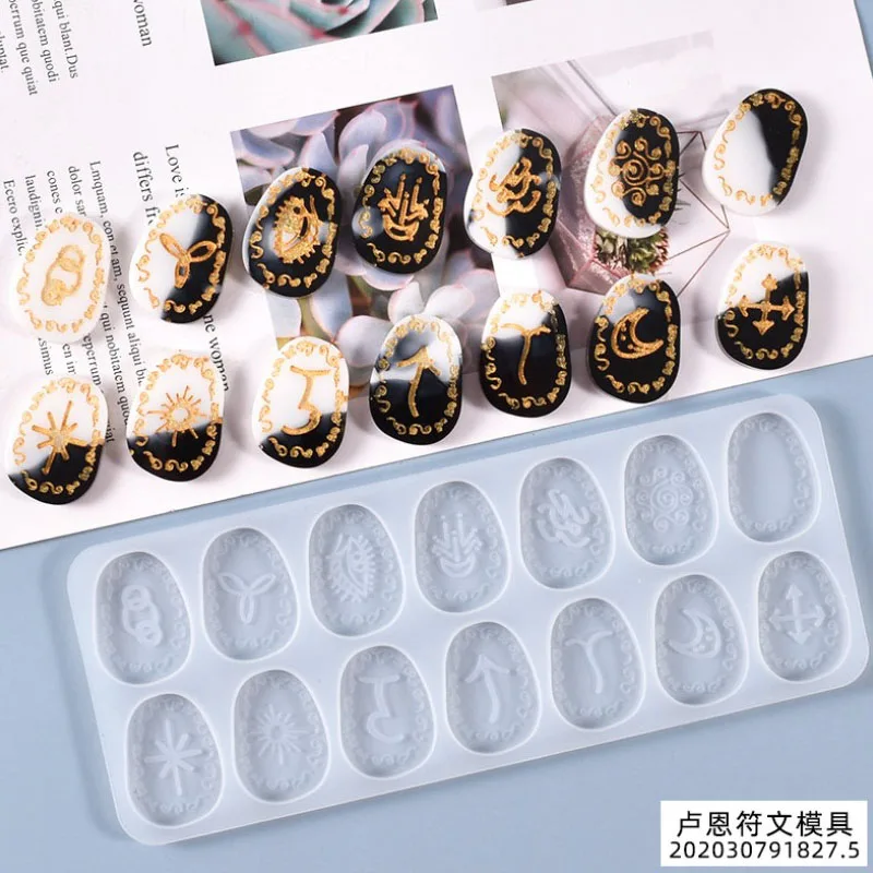 

Transparent Silicone Mould Dried Flower Resin Decorative Craft DIY Rune Magic text Mold epoxy resin molds for jewelry