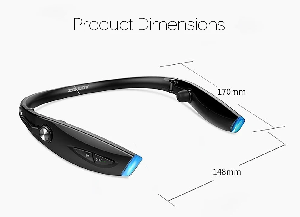 ZEALOT H1 Спортивные Bluetooth наушники, стерео Беспроводная гарнитура для бега, гарнитура с микрофоном, висячая шея, защищенная от пота, складная