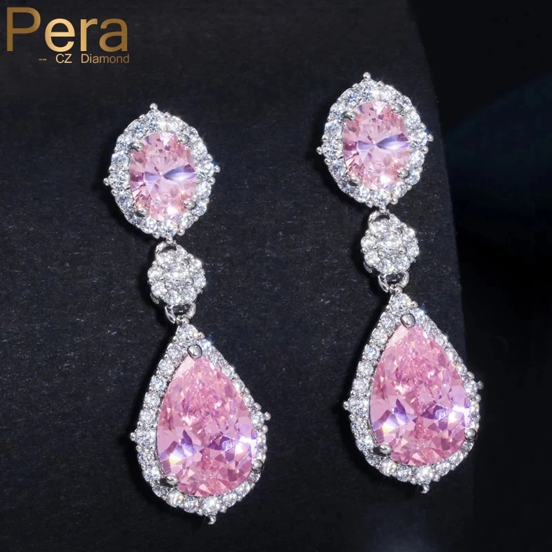 Серьги подвески женские из серебра 925 пробы с фианитом и топазом|teardrop earrings|earrings