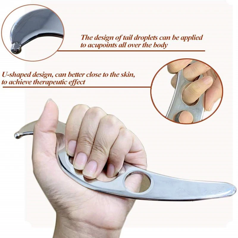 Массажер Gua Sha Guasha из нержавеющей стали, скребок для физической терапии, массажный аппарат Меридиан для мышц, спа-доска, инструмент