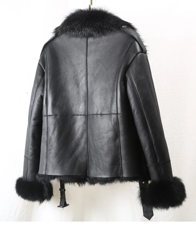 OFTBUY/Новинка года; зимняя куртка для женщин; двустороннее меховое пальто; парка из овчины; натуральная кожа; теплая Толстая натуральная шерсть; меховой лайнер; бренд