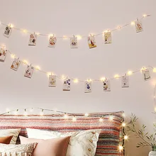 Герлянда для декора led string 2 м/5 м/10 м USB светодиодный гирлянда для использования вне помещения Рождественская медная проволочная Гирлянда для фото клип Декор гирлянды батарея Фея цепь лампы герлянда гирлянда на
