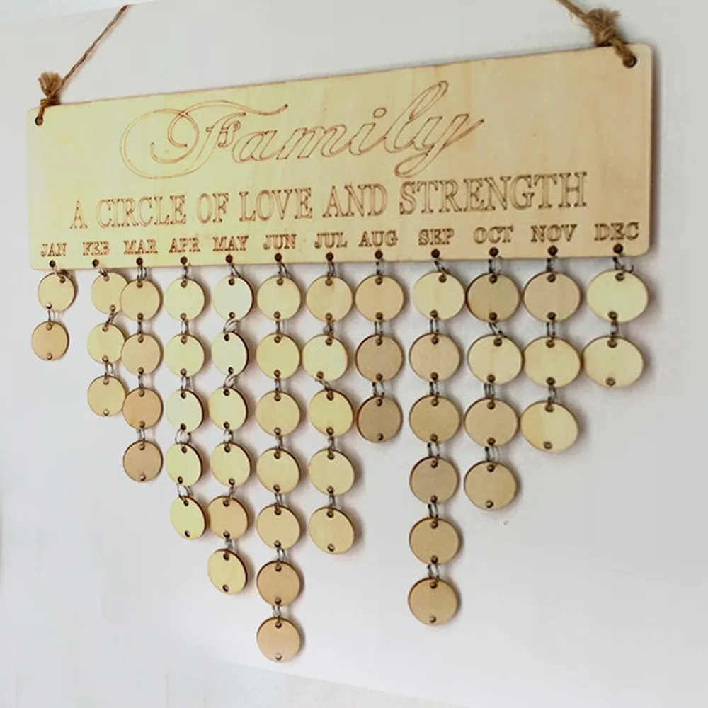 

Advent Calendars DIY Wooden Calendar Friends&Family Wall Calendar Sign Special Dates Reminder Board Home Hanging Decor Gift