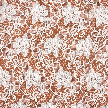 

1yard 125 cm wide Hollowed Floral Water soluble Embroidery Lace Fabric for Dress Sewing Fabric Lace Trim white Clothes Materials