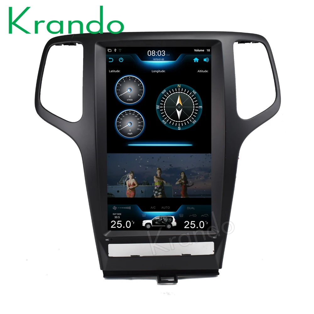 Автомобильный радиоприемник Krando Android PX6 8 1 4 + 64 Гб 13 3 дюйма Tesla с вертикальным