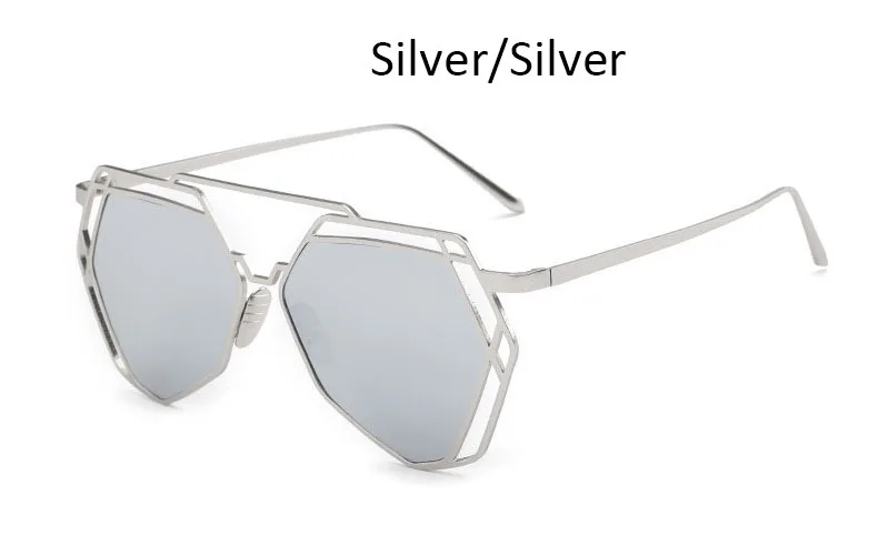 Silver Silver Роскошные зеркальные женские солнцезащитные очки пилота, негабаритные винтажные Роскошные брендовые солнцезащитные очки с металлической оправой, женские солнцезащитные очки UV400 - Цвет линз: Silver Silver