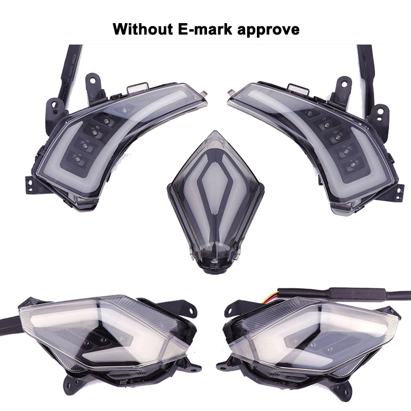 E-Mark сигнальный светильник для YAMAHA TMAX 530 2012 2013 стоп-сигнал светодиодный фонарь светильник сзади спереди указатели поворота лампа - Цвет: Smoke