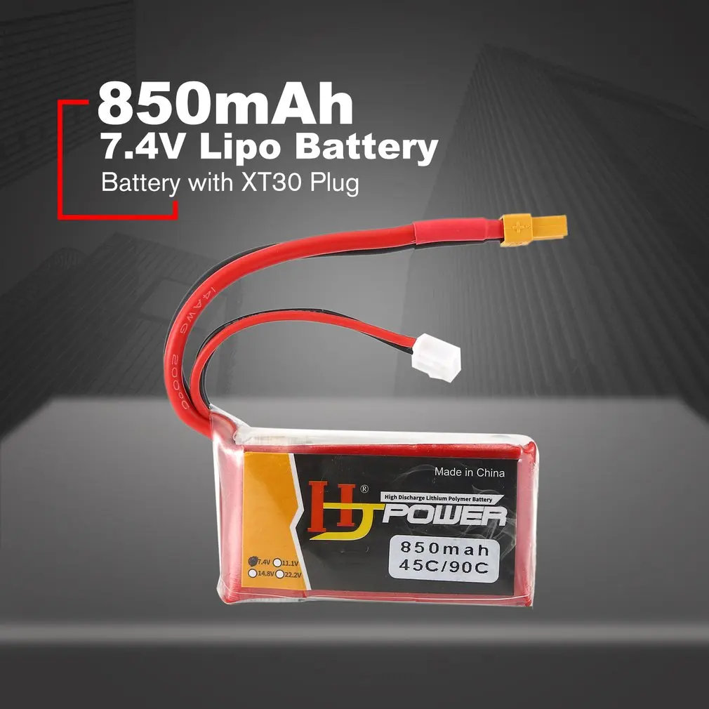 7,4 V/11,1 V 850 MAH/1000 MAH 45C 2S Lipo аккумулятор XT30/JST разъем Перезаряжаемый для RC гоночный Дрон вертолет модель автомобиля лодки - Цвет: 7.4V 850MAH 2S XT30