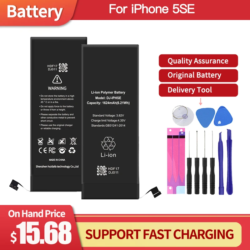 DEJI Original Lithium Battery For iPhone 5SE With Repair High Quality Real Capacity 1624mAh Cell Phone Batteries Replacement | Мобильные