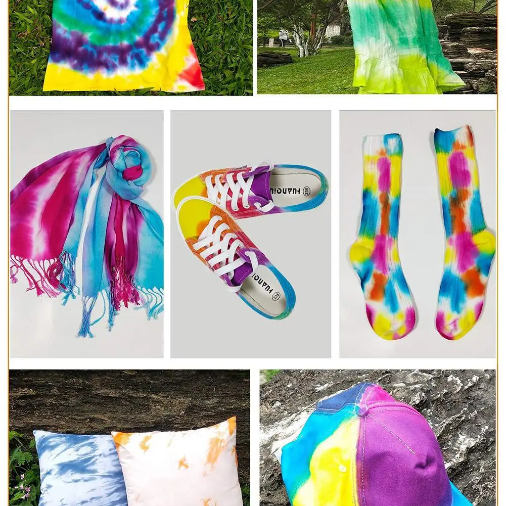 Non-toxic Tie Tye Dye Set Tinte Ropa Fabric Dye Clothing Graffiti Tattoo Bottle Kids Art Pigment Permanent Paint Colors Ornament