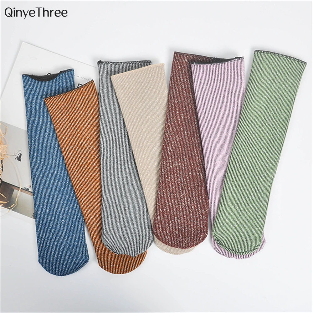 Женские зимние теплые носки бархатные утепленные носки для девочек Рождественские домашние зимние носки для полотенец золотые, серебряные шелковые носки-Тапочки