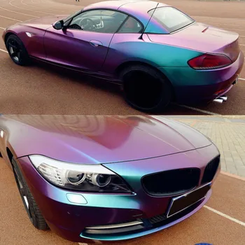 

12x60Inch Car stickers Cover Accessories Glossy Chameleon Green/Purple