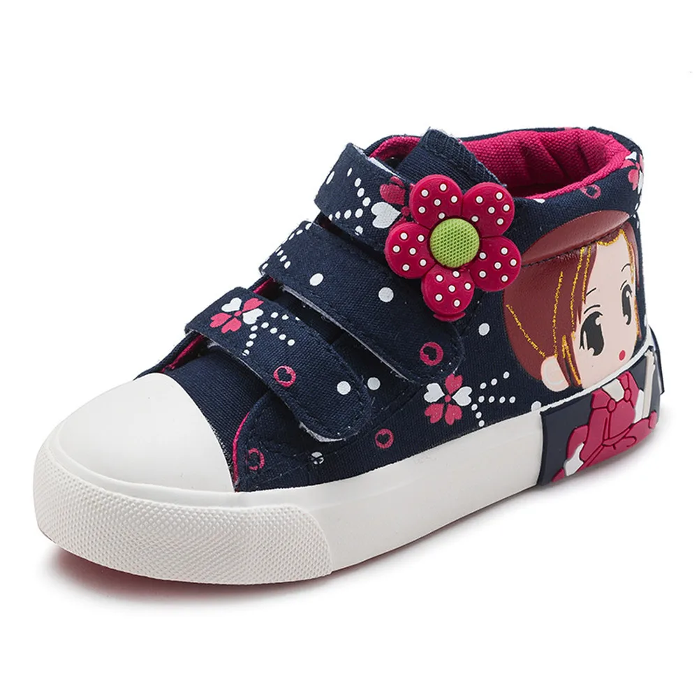 Kid Shoes Girls Canvas Shoes Girls Safety Shoes with Breathable and Lace for Women Gilrs - Цвет: Синий