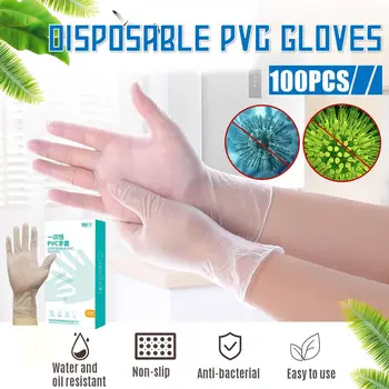 

100Pcs/Box Disposable Transparent PVC Glove Cosmetic Tattoo Protection Gloves Labor Protection Food-grade Gloves