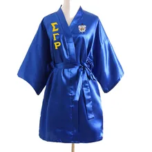 Женский халат, свободный, SIGMA GAMMA RHO, Шелковый, кружевной, атласный, SGR, одежда, Халат