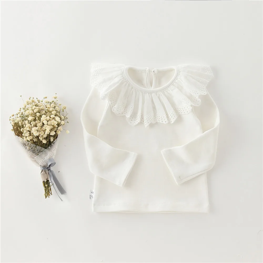 BT079-White Tops Sodawn/Одежда для маленьких девочек; комбинезоны с крыльями ангела; комбинезон с оборками и длинными рукавами; комплект из 3 предметов; осенне-зимняя одежда; Одежда для младенцев - Цвет: BT079-White Tops