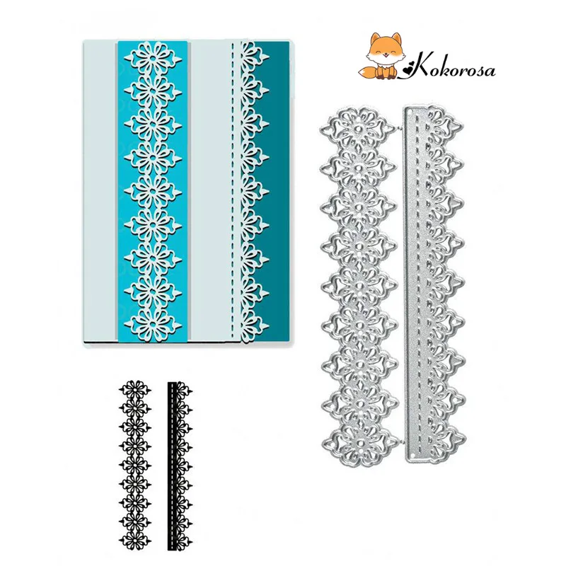 Kokorosa Cutting Dies Metal Dies Layer Lace Edge Die Scrapbooking Album Card Making Embossing Stencil Diecuts Decoration