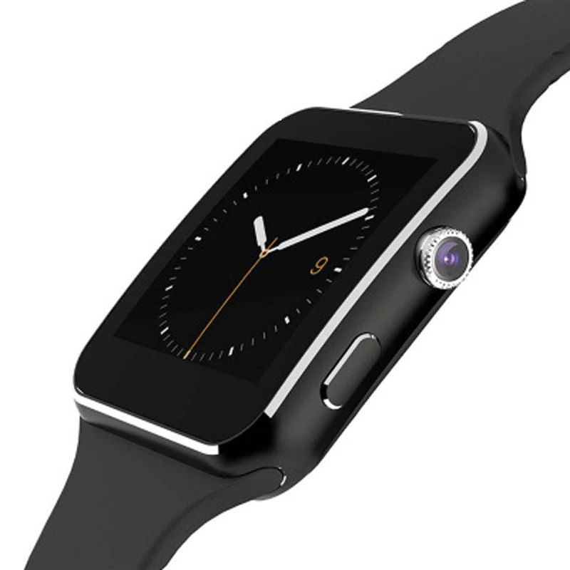 Черный Умные часы Sim Push Message Bluetooth для Android IOS reloj мужские и женские спортивные умные часы для IPhone Xiaomi huawei samsung - Цвет: Черный