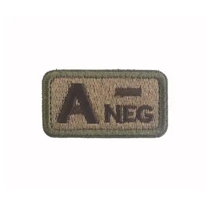 Blood Type Morale Patches Hook Loop Embroidery Military Tactics Badge For Coat Backpack DIY Sewing Fabric A+POS O-NEG Patches - Цвет: 5