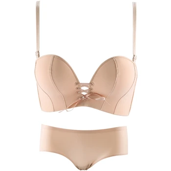 

New Half Cup Non-Slip Adam Hand Baita Off-The-Shoulder Wedding Underwear No Steel Ring Bra Set