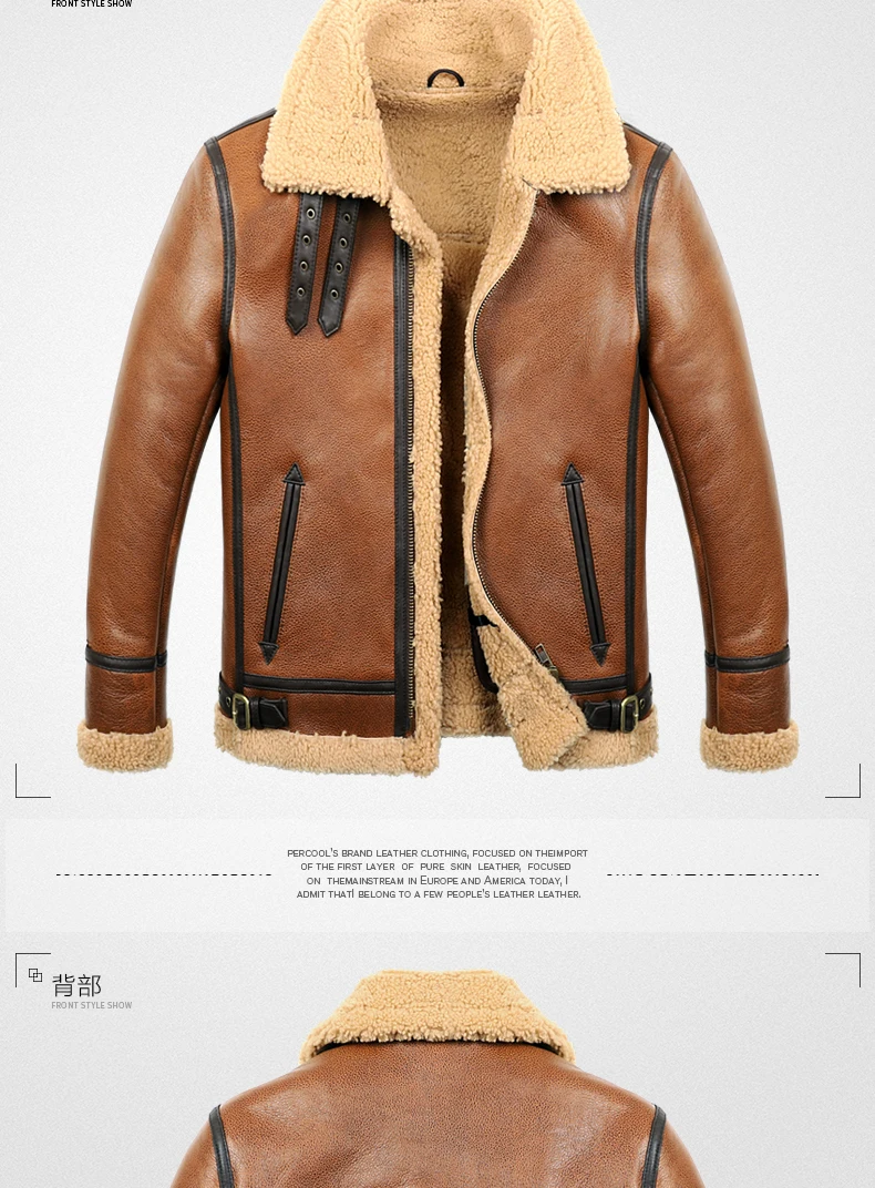 Tcyeek пальто с натуральным мехом зимняя мужская одежда куртка из натуральной кожи овчина куртка-бомбер овчина Hiver M860