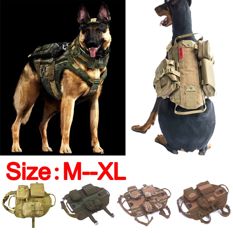 K9 тактический жилет для собак 1000D нейлон Molle система Военная тренировочная одежда для охотничьих собак камуфляжная жилетка