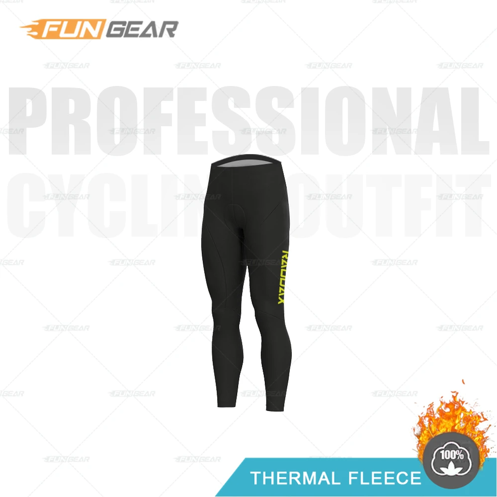 PANTS Новинка, зимняя одежда для велоспорта, флуоресцентная желтая Джерси Pro Team, мужская одежда с длинным рукавом, комплект для шоссейного велосипеда, не информирует, MTB, термо флис - Цвет: PANTS
