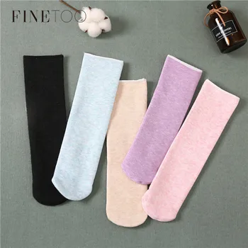 

FINETOO Warm Socks Women Socks Plus Velvet Thick Wool Warm Tube Cotton Inner Long Socks Slippers Women Casual Soft Winter Socks