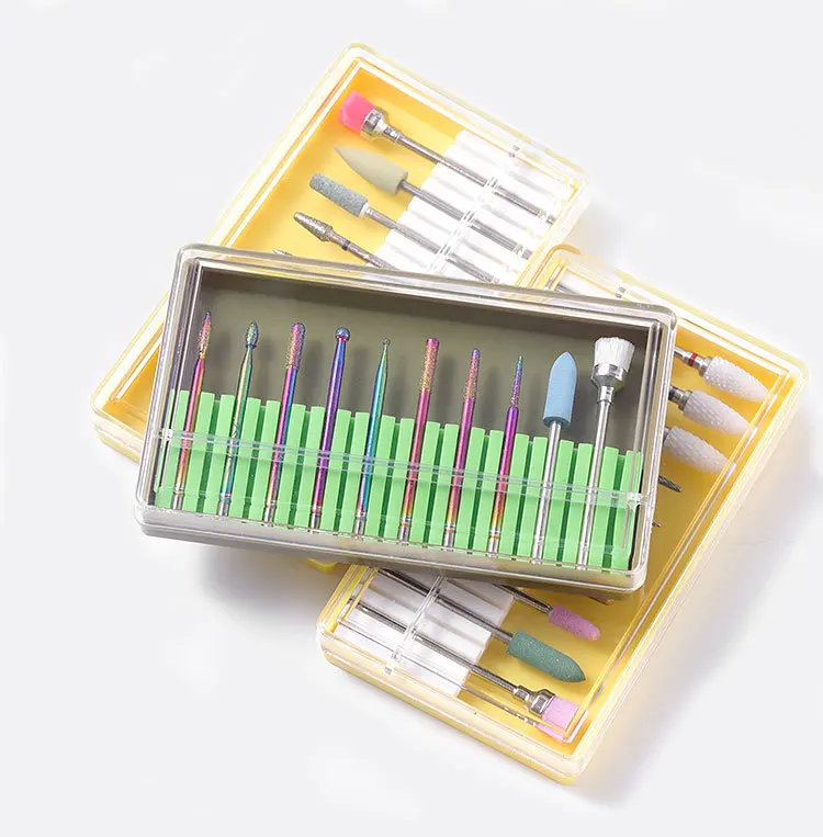 Conjunto para Unhas Fresa para Manicure Arte do Unha Kits de Cerâmica Diamante Unha Broca Elétricas Pedicure Accessoires Ferramenta 10 Pçs 3 High Quality Beleza e saúde