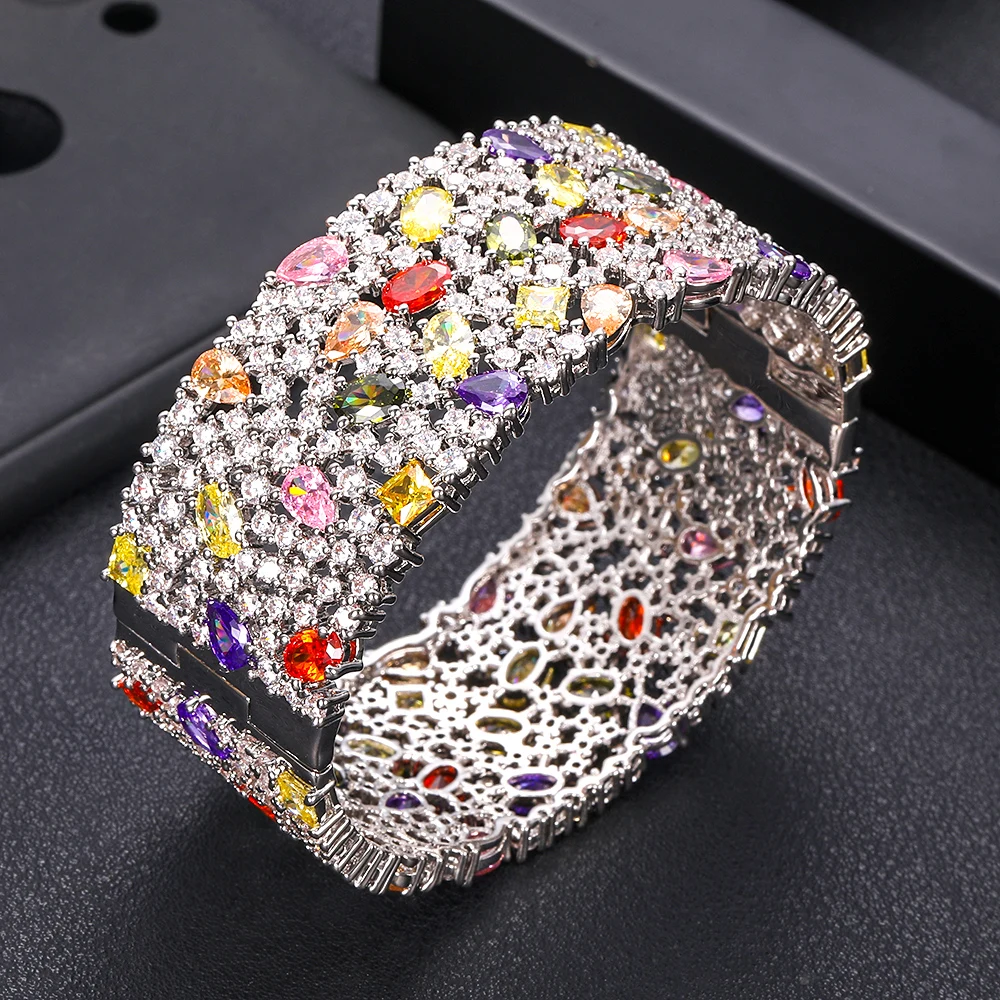 

jankelly monaco designer top accessories fashion unique jewel AAA zircon mic pave hand bangle with free shipping