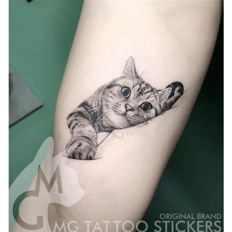 Tattoo Sticker Tatoo Waterproof Cat Japanese Cute Pet Arm Semi Permanent Animal Funny for Men Women