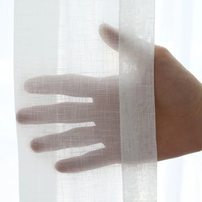 ZISIZ японский однотонный Тюль занавески s для спальни кружевные занавески для окон для гостиной кухни Современная вуаль занавески - Цвет: Белый