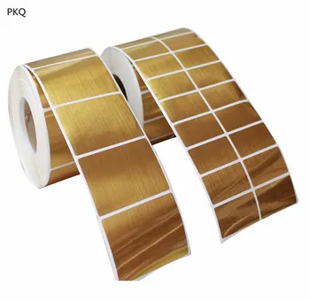 

metal gold wire drawing sticker labels in roll gold sticker need Heat transfer printer